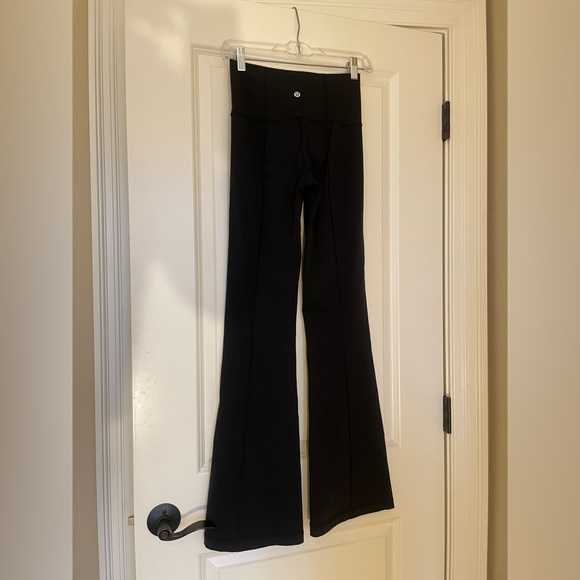 Lululemon Black Semi-Flared High-Rise Leggings with seam down the back - Picture 6 of 7